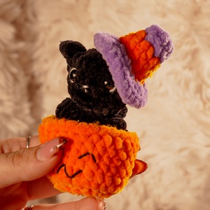 Halloweeni töklakók - fekete macska - Meska.hu