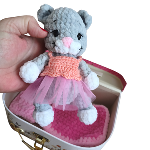 Horgolt cica - játék & sport - plüssállat & játékfigura - cica - Meska.hu