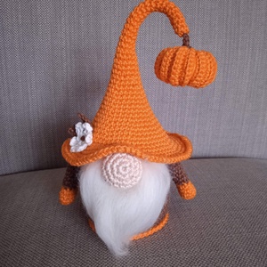 MANÓ Tök dísszel, Otthon & Életmód, Dekoráció, Halloween, Halloweeni figurák, Horgolás, MESKA