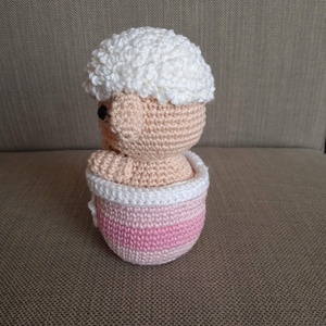 Bárány rózsaszín kaspóban - otthon & életmód - dekoráció - asztal és polc dekoráció - asztaldísz - Meska.hu