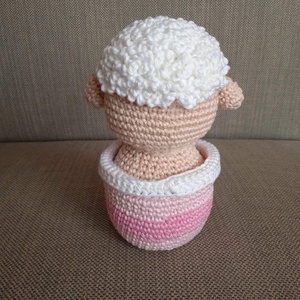 Bárány rózsaszín kaspóban - otthon & életmód - dekoráció - asztal és polc dekoráció - asztaldísz - Meska.hu