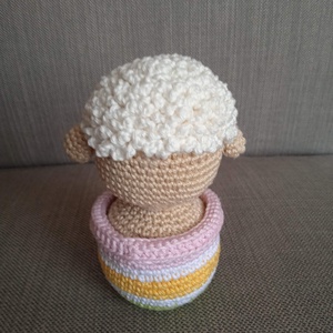 Bárány csíkos kaspóban - otthon & életmód - dekoráció - asztal és polc dekoráció - asztaldísz - Meska.hu