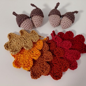 Horgolt levél és makk - Meska.hu