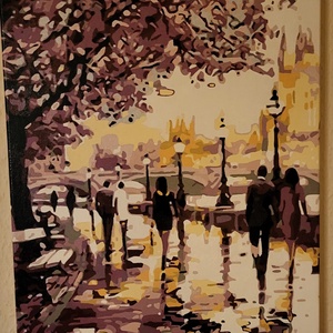 Séta Párizsban , Művészet, Festmény, Akril, Festészet, MESKA