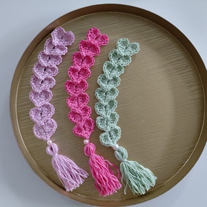 Szívecskés könyvjelző , Könyv & Zene, Könyvjelző, Horgolás, MESKA