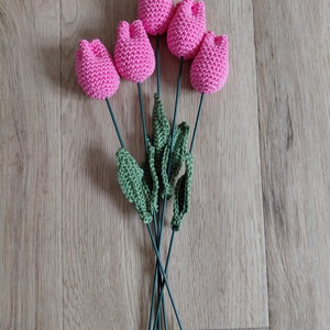 Horgolt tulipán , Otthon & Életmód, Dekoráció, Virágdísz és tartó, Csokor & Virágdísz, Horgolás, MESKA