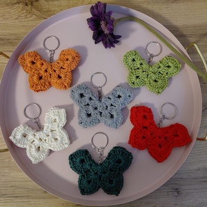 Pillangós kulcstartó , Táska & Tok, Kulcstartó & Táskadísz, Kulcstartó, Horgolás, MESKA