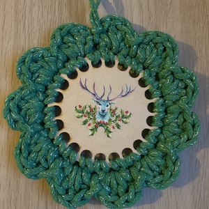 Karácsonyi horgolt ajtódísz, Karácsony, Karácsonyi lakásdekoráció, Karácsonyi lakásdíszek, , MESKA