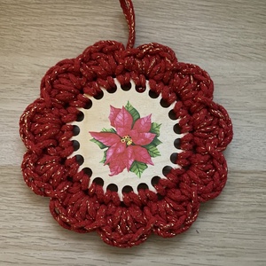 Karácsonyi horgolt ajtódísz, Karácsony, Karácsonyi lakásdekoráció, Karácsonyi lakásdíszek, , MESKA