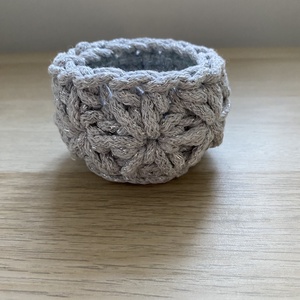 Horgolt mécsestartó, 6 cm magas - Meska.hu