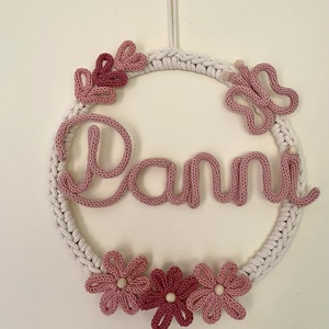 Falidísz egyedi válaszható felirattal, Baba - mama, Babaszoba dekoráció, Babanév dekoráció, Horgolás, Varrás, MESKA