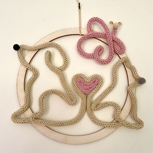 Faalapra készített falidísz, Baba - mama, Babaszoba dekoráció, Babanév dekoráció, Horgolás, Varrás, MESKA