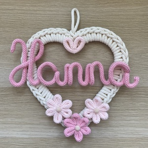 Falidísz egyedi válaszható felirattal, Baba - mama, Babaszoba dekoráció, Babanév dekoráció, Horgolás, Varrás, MESKA