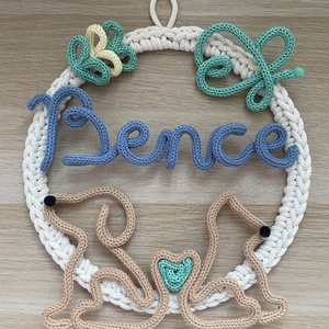 Falidísz egyedi válaszható felirattal, Baba - mama, Babaszoba dekoráció, Babanév dekoráció, Horgolás, Varrás, MESKA