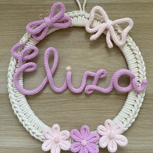 Falidísz egyedi válaszható felirattal, Baba - mama, Babaszoba dekoráció, Babanév dekoráció, Horgolás, Varrás, MESKA