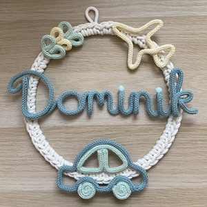 Falidísz egyedi válaszható felirattal, Baba - mama, Babaszoba dekoráció, Babanév dekoráció, Horgolás, Varrás, MESKA