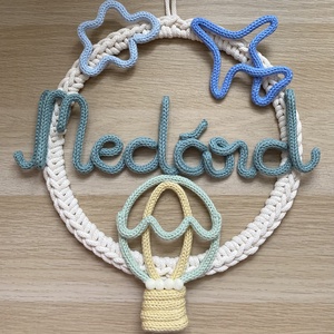 Falidísz egyedi válaszható felirattal, Baba - mama, Babaszoba dekoráció, Babanév dekoráció, Horgolás, Varrás, MESKA