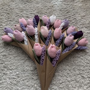 Nőnapi horgolt tulipán levendulával - otthon & életmód - dekoráció - Meska.hu