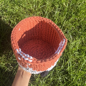 Horgolt róka kosár 18 cm  kosár  - otthon & életmód - tárolás & rendszerezés - tárolókosár - Meska.hu