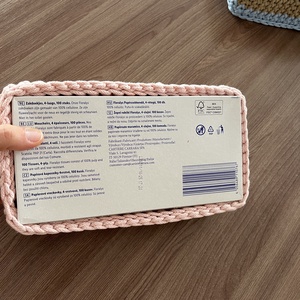 Horgolt zsepkendőtartó - otthon & életmód - tárolás & rendszerezés - tárolókosár - Meska.hu