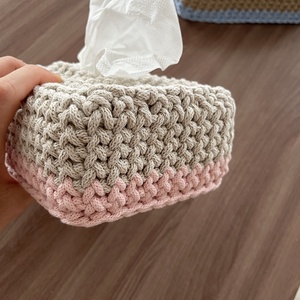 Horgolt zsepkendőtartó - otthon & életmód - tárolás & rendszerezés - tárolókosár - Meska.hu