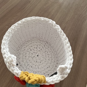 Horgolt unikornis kosár  - otthon & életmód - tárolás & rendszerezés - tárolókosár - Meska.hu