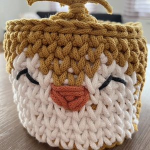 Horgolt pingvin kosár  - otthon & életmód - tárolás & rendszerezés - tárolókosár - Meska.hu