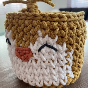 Horgolt pingvin kosár  - otthon & életmód - tárolás & rendszerezés - tárolókosár - Meska.hu