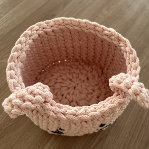 Horgolt nyuszi kosár  - otthon & életmód - tárolás & rendszerezés - tárolókosár - Meska.hu