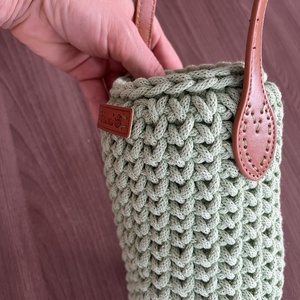 Horgolt bor - ital- kulacstartó - otthon & életmód - konyhafelszerelés, tálalás - italos kellékek - italtartó - Meska.hu