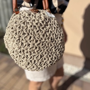 Jázmin mintás kör horgolt táska - táska & tok - kézitáska & válltáska - kézitáska - Meska.hu