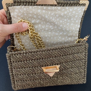 Zainórfonallal fűtött kanava táska - táska & tok - kézitáska & válltáska - alkalmi táska - Meska.hu