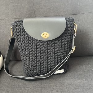 Fekete válltáska, Táska & Tok, Kézitáska & válltáska, Nagy pakolós táska, Horgolás, MESKA