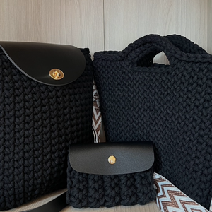 Fekete válltáska - táska & tok - kézitáska & válltáska - nagy pakolós táska - Meska.hu