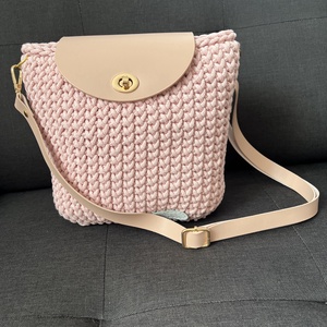 Rózsaszín válltáska, Táska & Tok, Kézitáska & válltáska, Nagy pakolós táska, Horgolás, MESKA