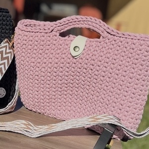 Rózsaszín kézi- illetve válltáska, Táska & Tok, Kézitáska & válltáska, Nagy pakolós táska, Horgolás, MESKA