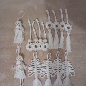 Makramé karácsonyi díszek, Otthon & Életmód, Dekoráció, Fali és függő dekoráció, Függődísz, Csomózás, MESKA