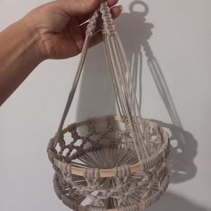 Makramé gyümölcskosár - otthon & életmód - konyhafelszerelés, tálalás - konyhai dekoráció - konyhai dísz - Meska.hu