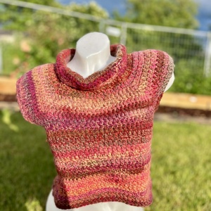 Vintage stílusú, színes, vastag, meleg mellény. - ruha & divat - női ruha - mellény - Meska.hu