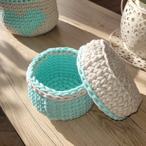 HorgoltKosarak-menta - otthon & életmód - dekoráció - asztal és polc dekoráció - horgolt & csipketerítő - Meska.hu
