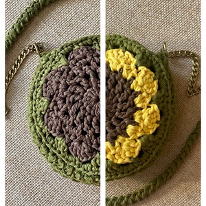 Horgolt napraforgós táska - Meska.hu