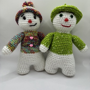Horgolt hóember, horgolt figura, amigurumi hóember, amigurumi figura - Meska.hu