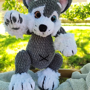 Horgolt husky kutya - játék & sport - plüssállat & játékfigura - kutya - Meska.hu