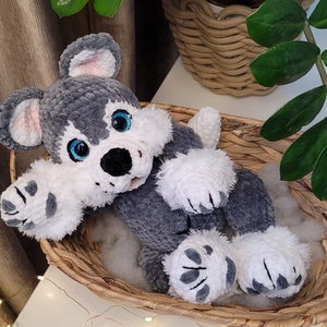 Horgolt Husky - játék & sport - plüssállat & játékfigura - kutya - Meska.hu