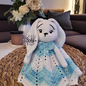 Horgolt szundikendő - baba - mama - baba játékok - rágóka - Meska.hu