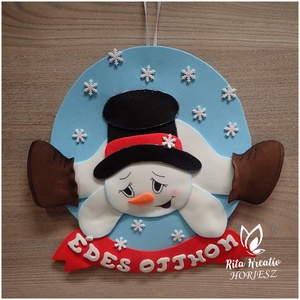 Vidám hóemberes kopogtató, Otthon & Életmód, Ajtódísz & Kopogtató, Dekoráció, Mindenmás, MESKA