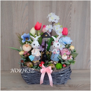 Tavaszi nyuszis asztaldísz, Otthon & Életmód, Dekoráció, Asztal és polc dekoráció, Asztaldísz, Mindenmás, MESKA