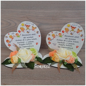 Talpas szív Óvónéninek - otthon & életmód - dekoráció - asztal és polc dekoráció - asztaldísz - Meska.hu