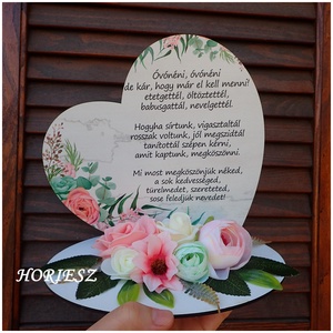 Talpas szív Óvónéninek köszönetül, Otthon & Életmód, Dekoráció, Asztal és polc dekoráció, Asztaldísz, Mindenmás, MESKA