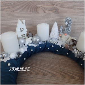 Manós ezüst-fehér adventi dísz - karácsony - adventi díszek - adventi gyertyadíszek és koszorúdíszek - Meska.hu